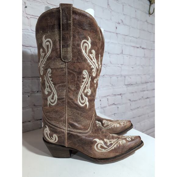 Corral Honey Cortez Embroidered Snip Toe Cowboy Boots Womens Sz 8 M Sty R1974 - Picture 2 of 16